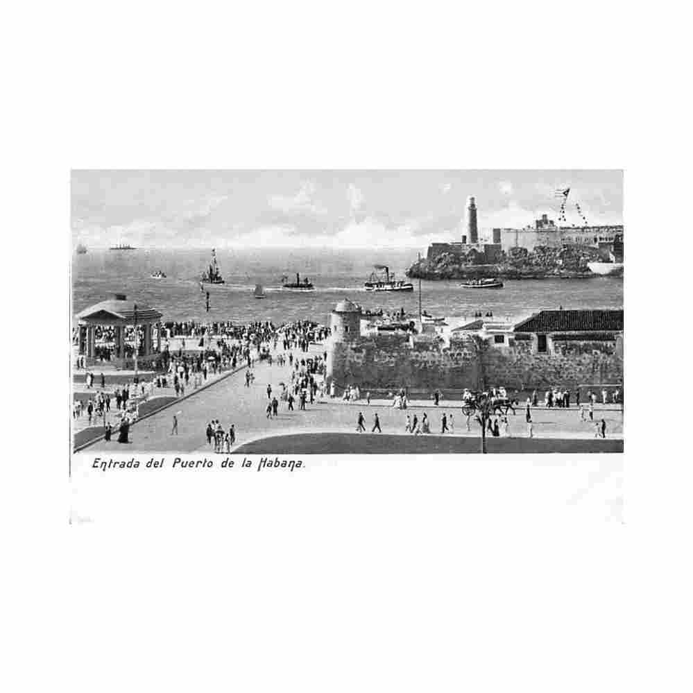 cuba la habana entrada del puerto ed desconocido Vintage A4 Photo Print
