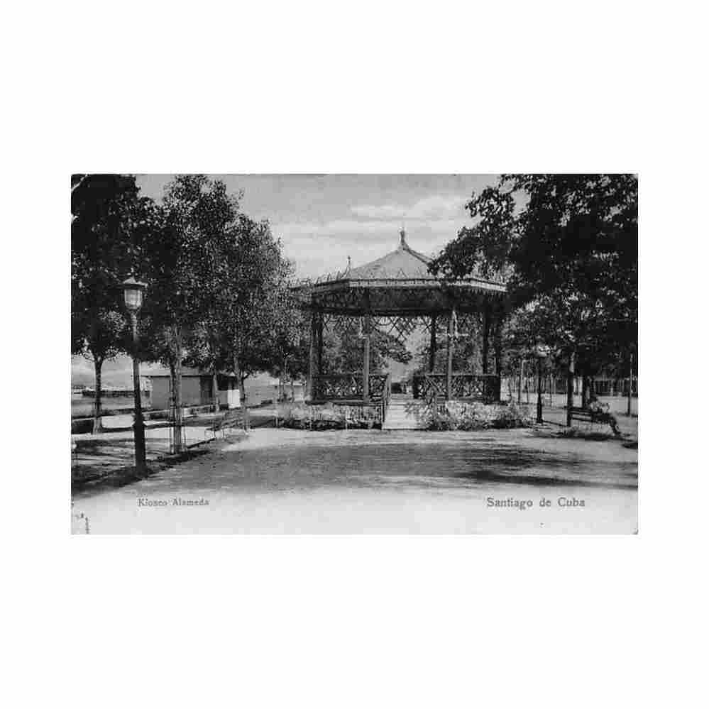 cuba santiago kiosco alameda ed desconocido Vintage A4 Photo Print