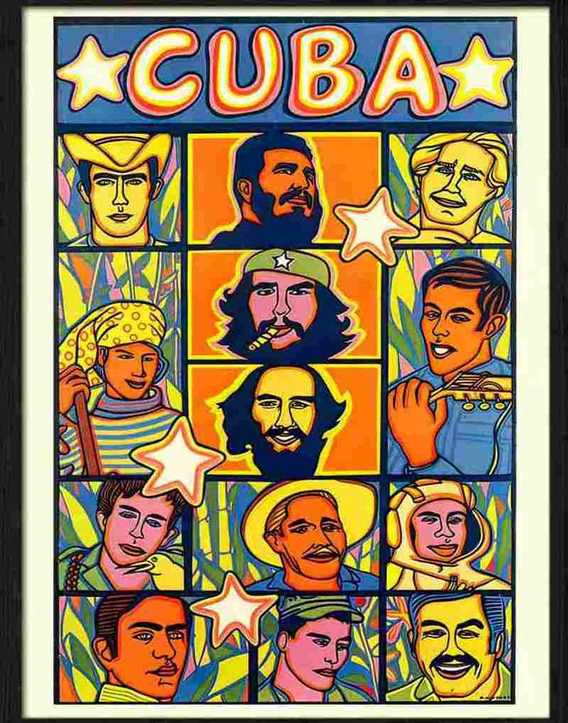 cuban poster che guevara fidel castro Advert A4 Photo Print