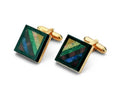cufflinks emerald mosaic1980s 1990s A4 Photo Print