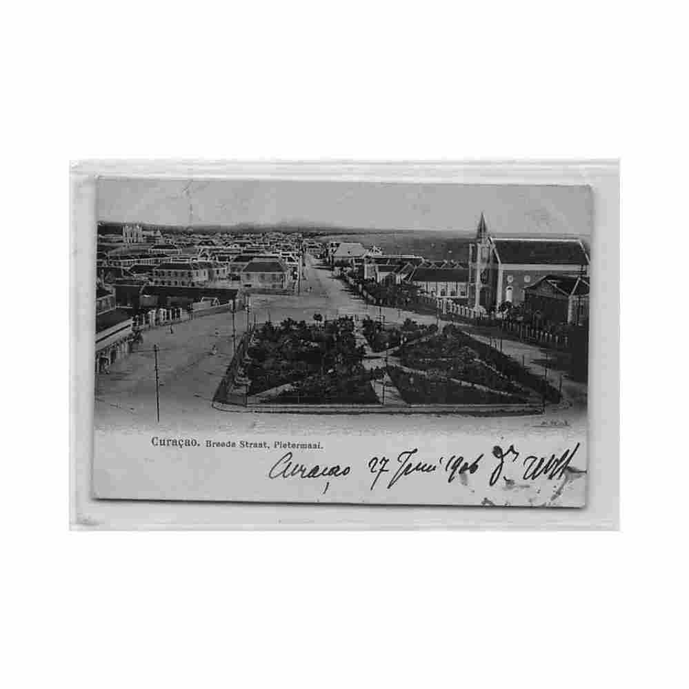 curacao breede straat pietermaai synagogue on the right Vintage A4 Photo Print