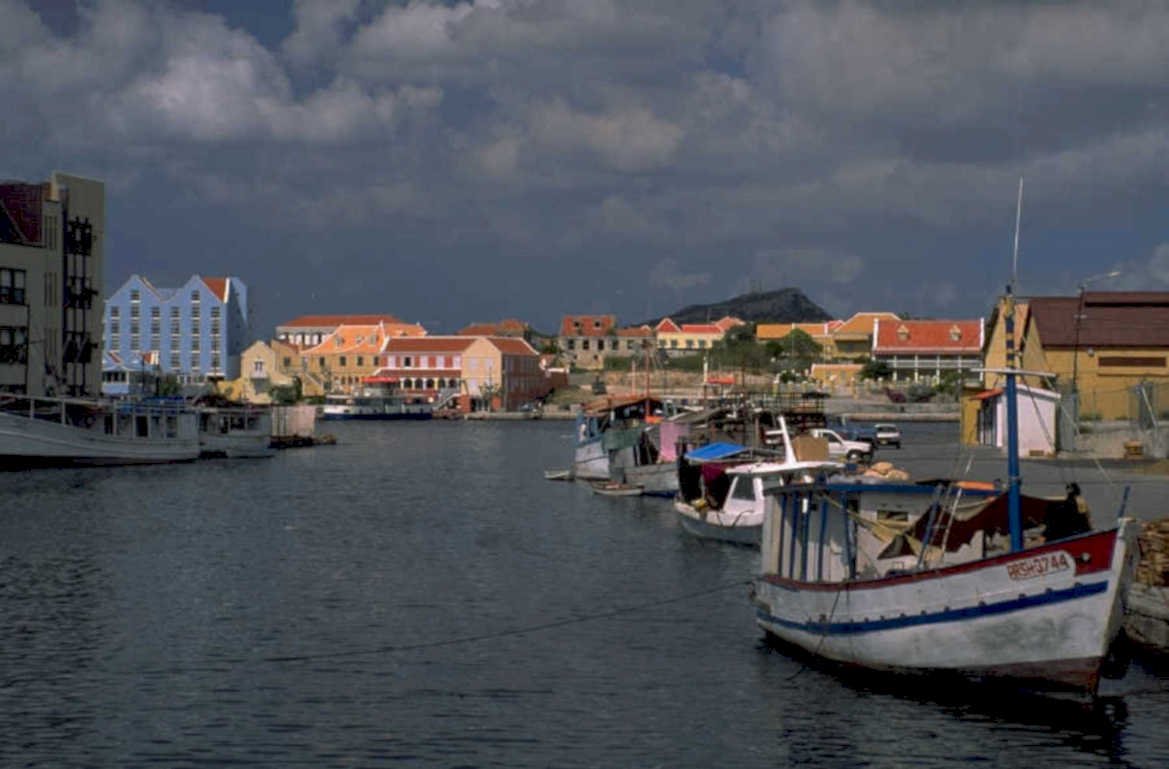curacao harbor boats 1980s 1990s A4 Photo Print