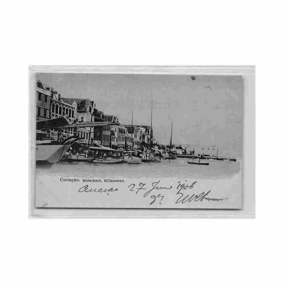 curacao waterkant willemstad Vintage A4 Photo Print