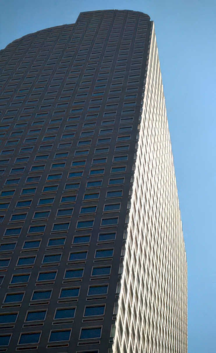 curved office building Vintage A4 Photo Print
