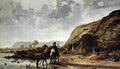 cuy River Landscape with Horsemen Art A4 Photo Print