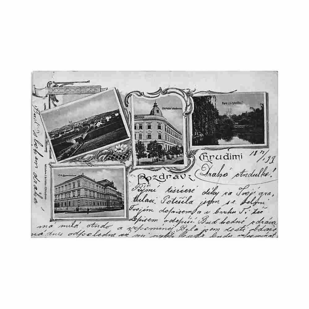 czech rep chrudim pozdrav z chrudimi Vintage A4 Photo Print