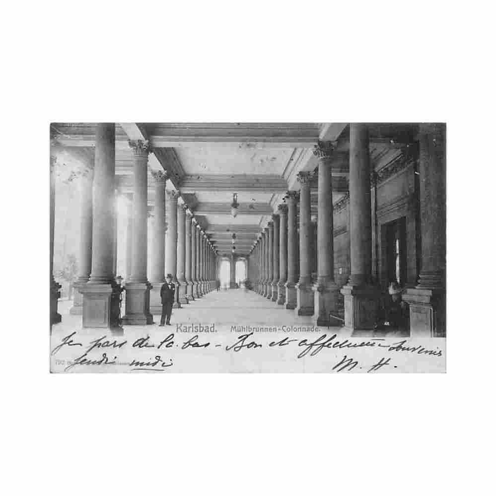 czech rep karlovy vary karlsbad muhlbrunnen colonnade Vintage A4 Photo Print