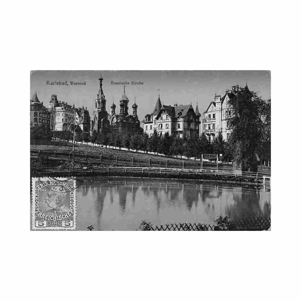 czech rep karlovy vary karlsbad westend russische kirche Vintage A4 Photo Print