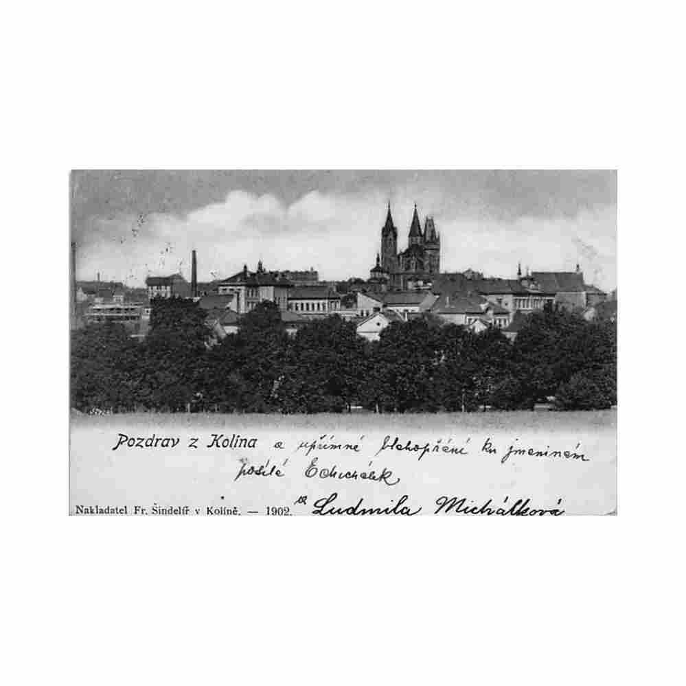 czech rep kolin bird s eye view Vintage A4 Photo Print