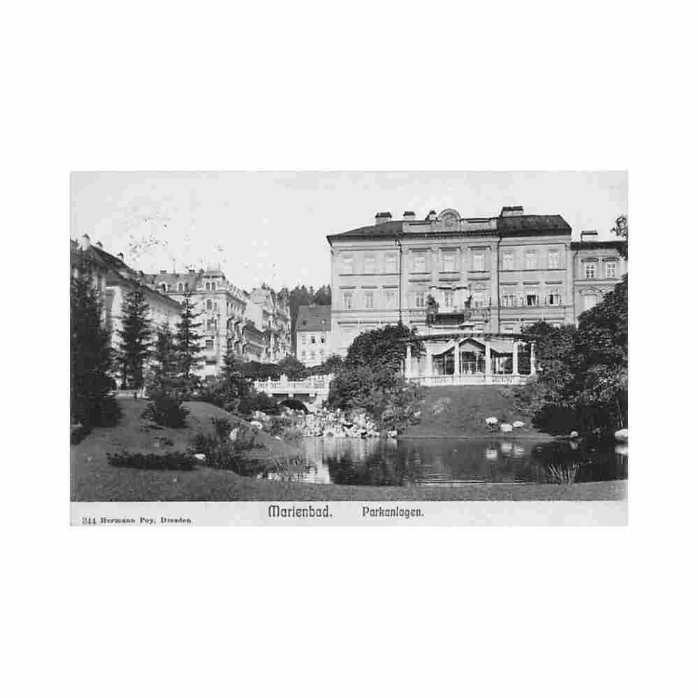 czech rep marianske lazne marienbad parkanlagen Vintage A4 Photo Print