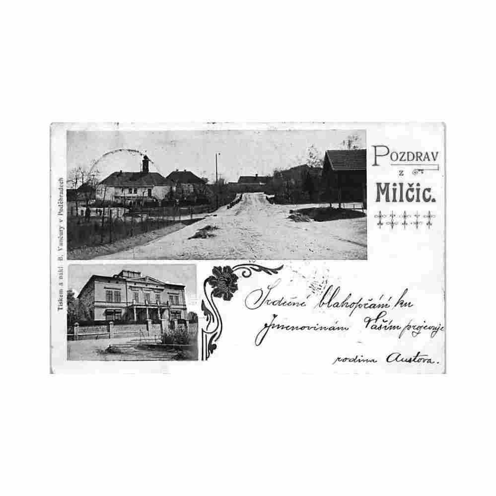 czech rep milcice pozdrav z milic Vintage A4 Photo Print