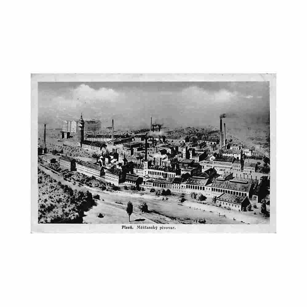 czech rep plzen pilsen mestansky pivovar municipal brewery Vintage A4 Photo Print