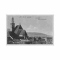 czech rep prachatice prachatitz kirche literatenschule Vintage A4 Photo Print