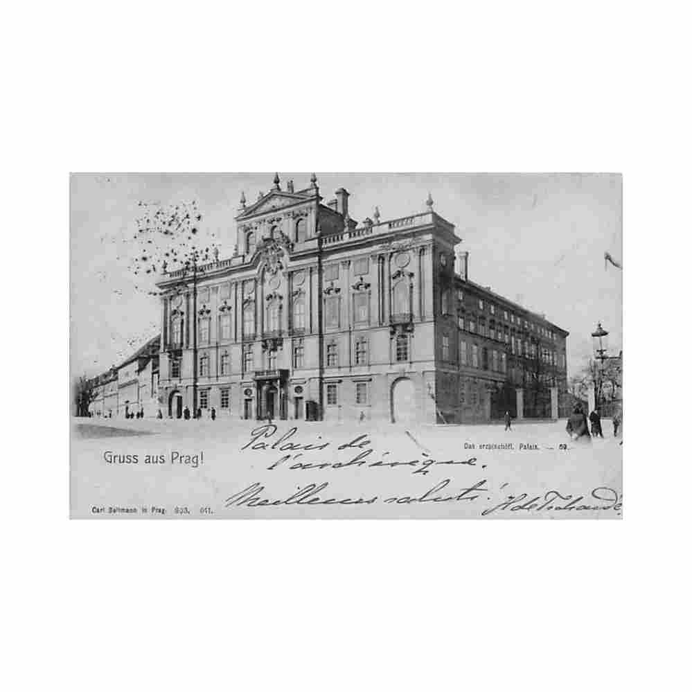 czech rep prague praha das erzbischofl palais Vintage A4 Photo Print