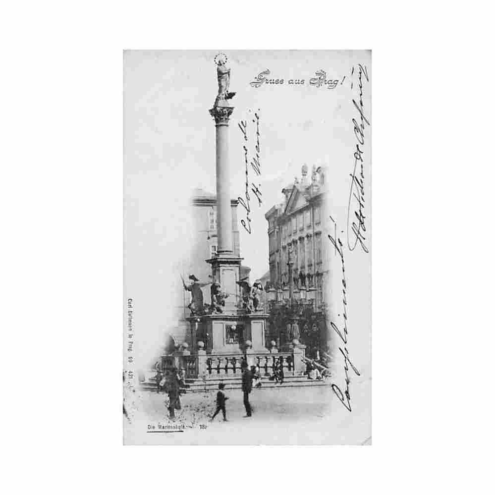 czech rep prague praha die mariensaule Vintage A4 Photo Print