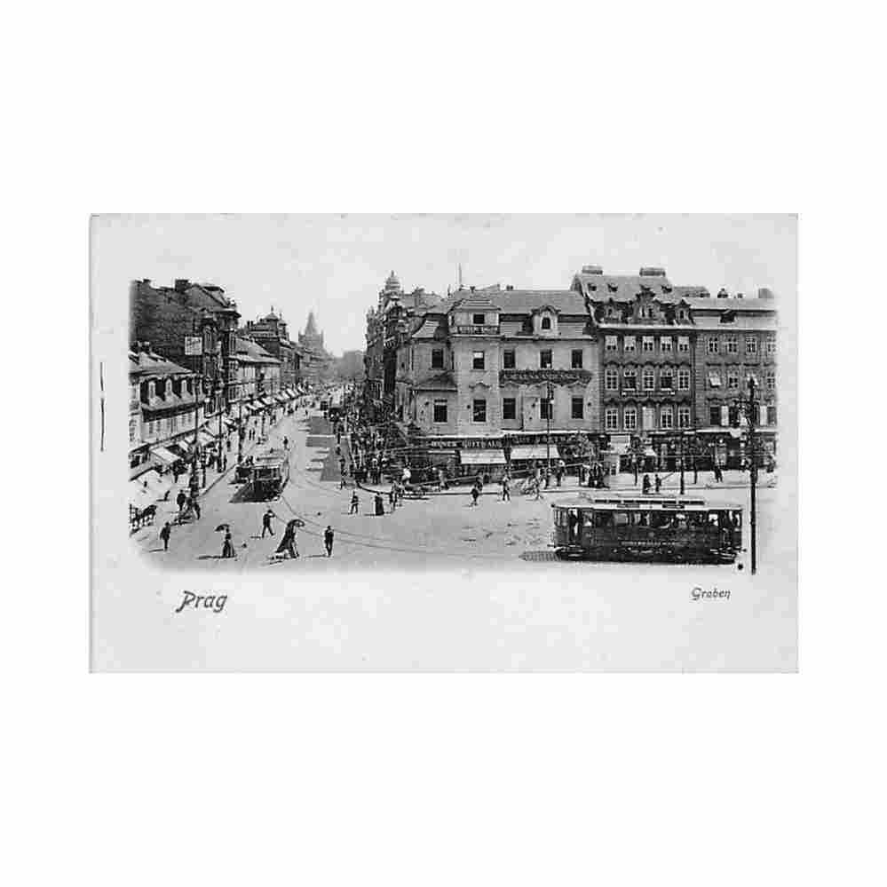 czech rep praha graben Vintage A4 Photo Print