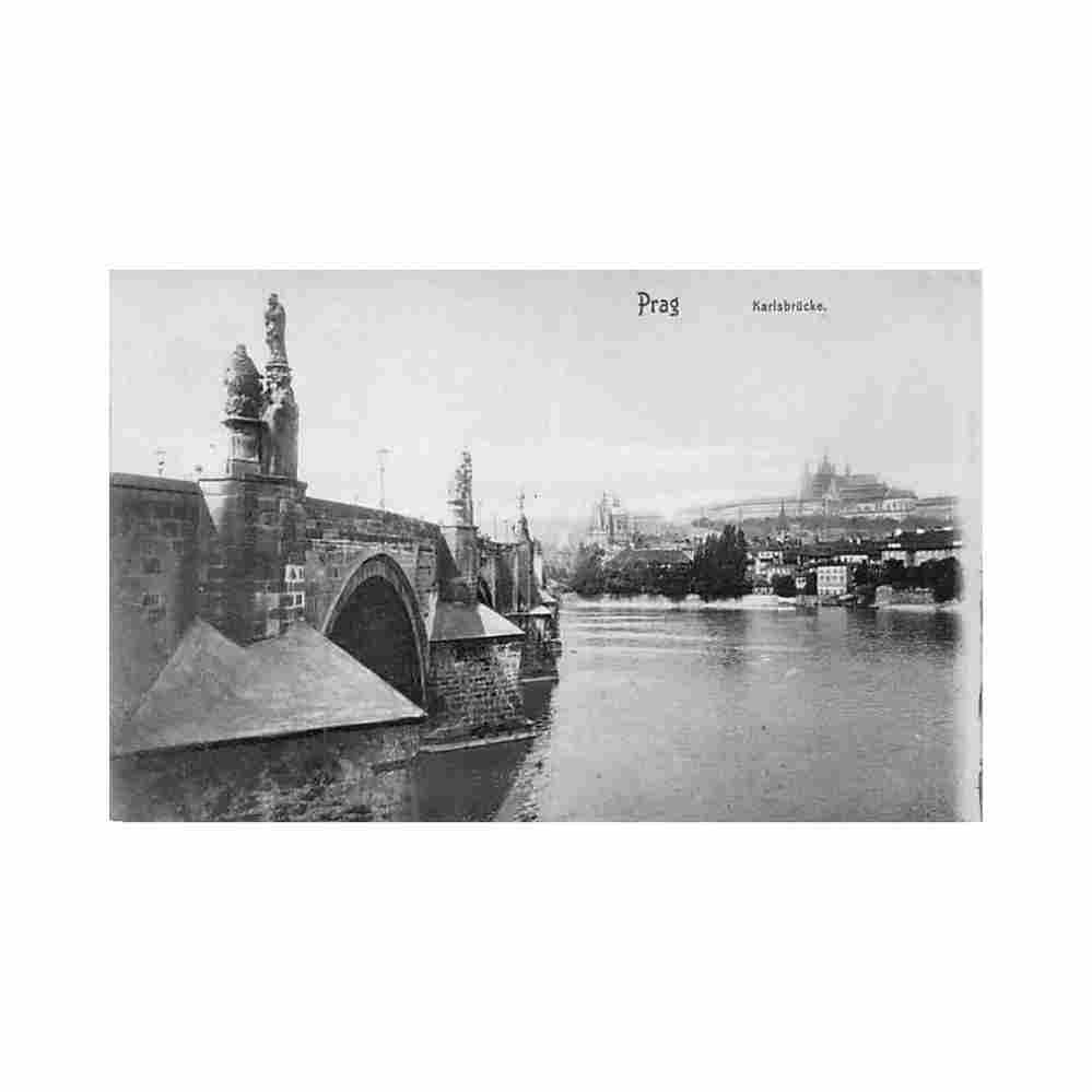 czech rep praha karlsbrucke Vintage A4 Photo Print