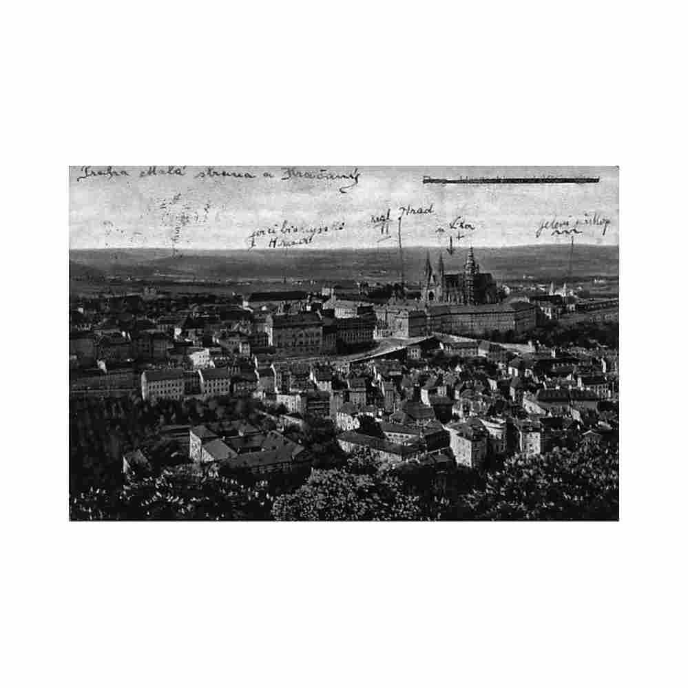 czech rep praha panorama Vintage A4 Photo Print