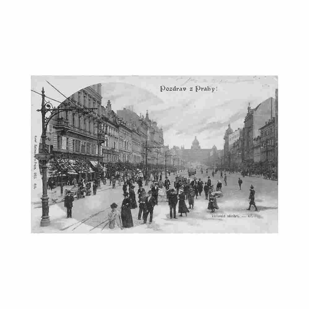 czech rep praha vaclavske namesti karel bellmann Vintage A4 Photo Print