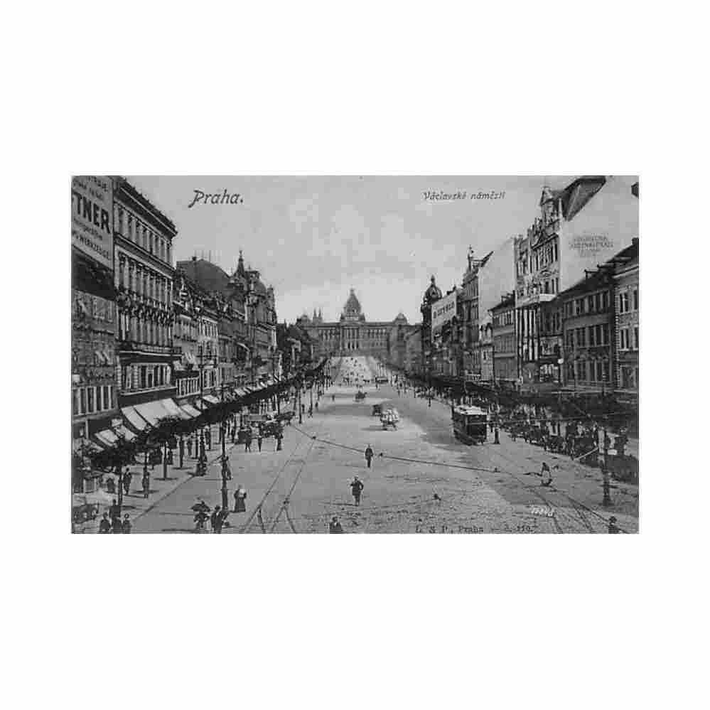 czech rep praha vaclavske namesti Vintage A4 Photo Print