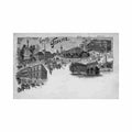 czech rep teplice teplitz litho rok 1899 Vintage A4 Photo Print