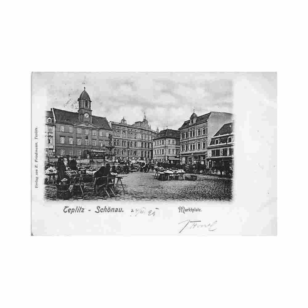 czech rep teplice the market square Vintage A4 Photo Print