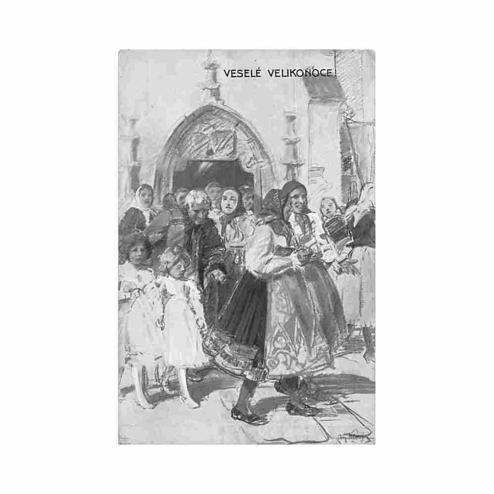 czech rep vesele velikonoce happy easter Vintage A4 Photo Print
