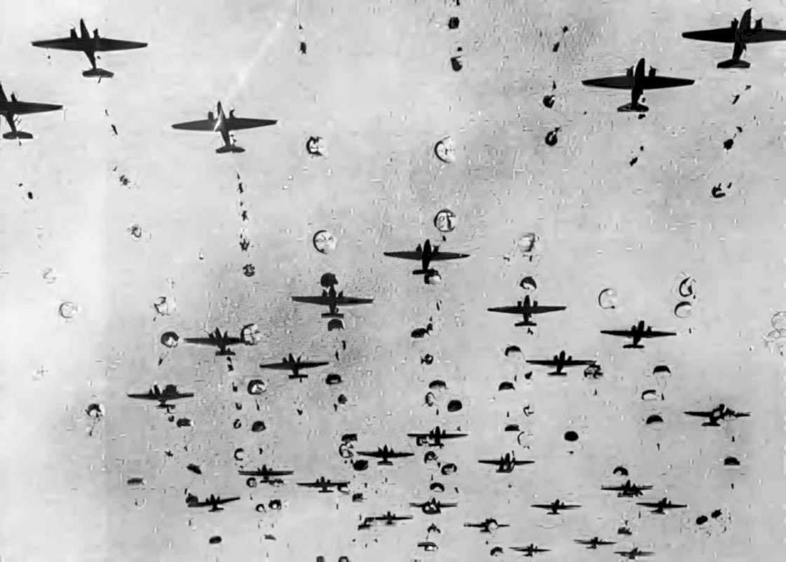 d day paratroopers Vintage world war A4 Photo Print