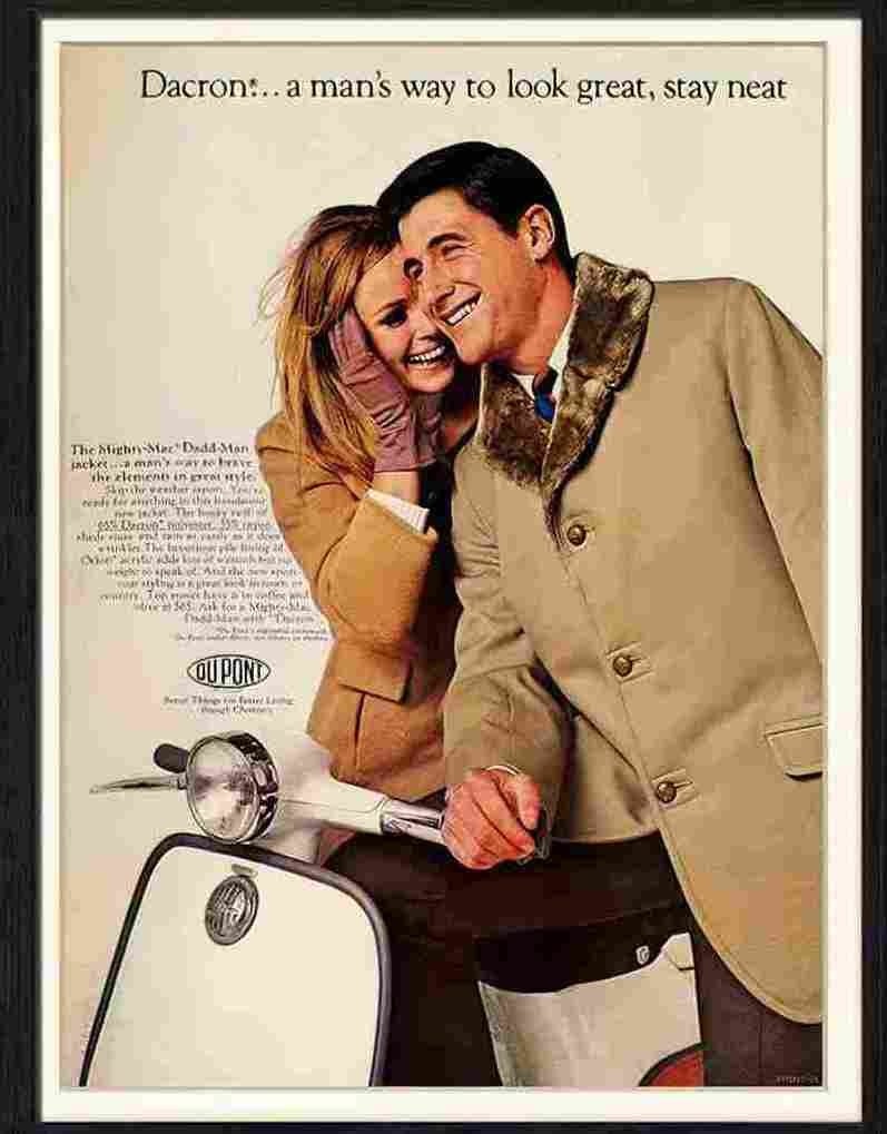 dacron fabric menswear scooter 1960s Advert A4 Photo Print