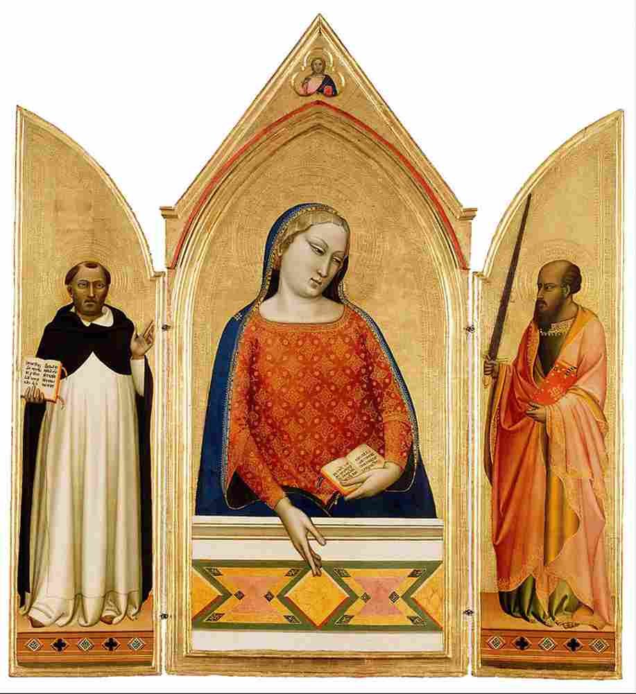 daddi madonna and saints thomas aquinas and paul Art A4 Photo Print