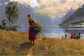 dahl Girl with Green Birch Twigs Art A4 Photo Print