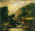 dahl jo Landscape with Bridge Art A4 Photo Print