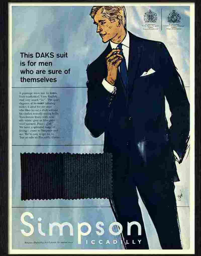 daks simpson piccadilly 1960s Advert A4 Photo Print