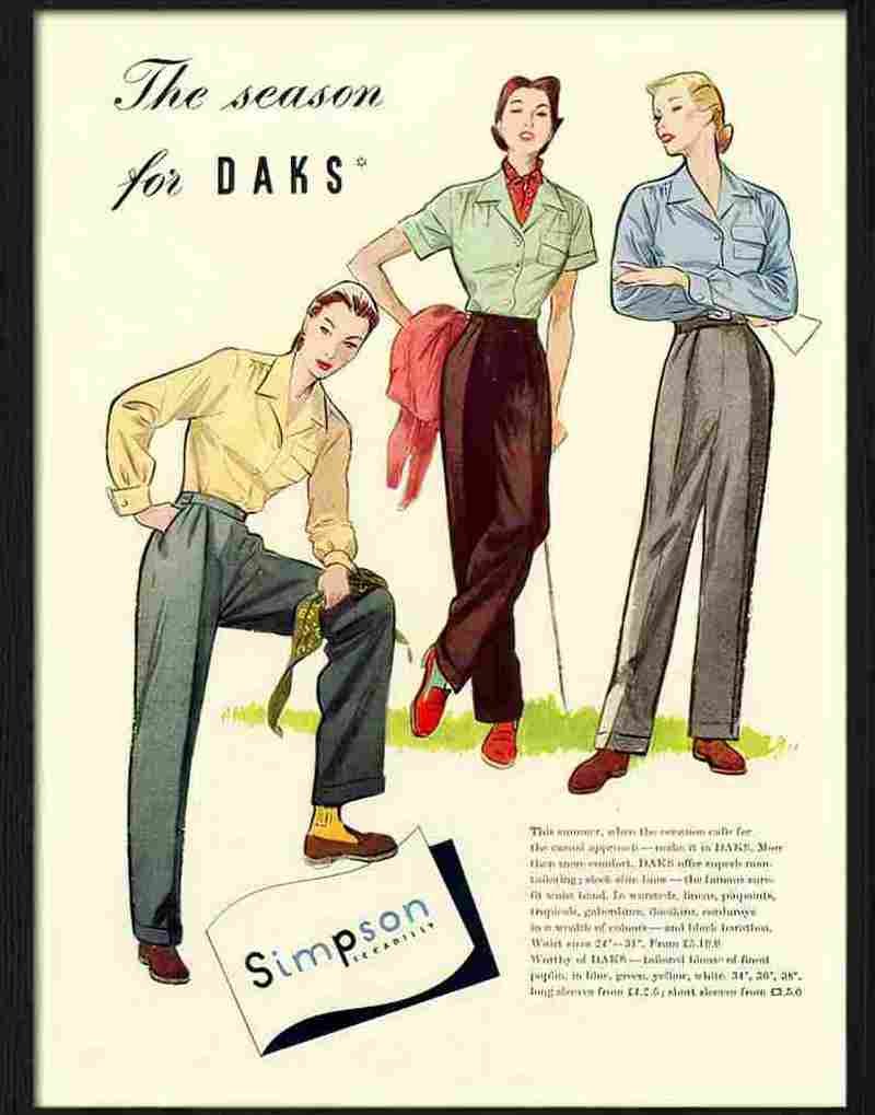daks simpson womenswear 1950s Advert A4 Photo Print