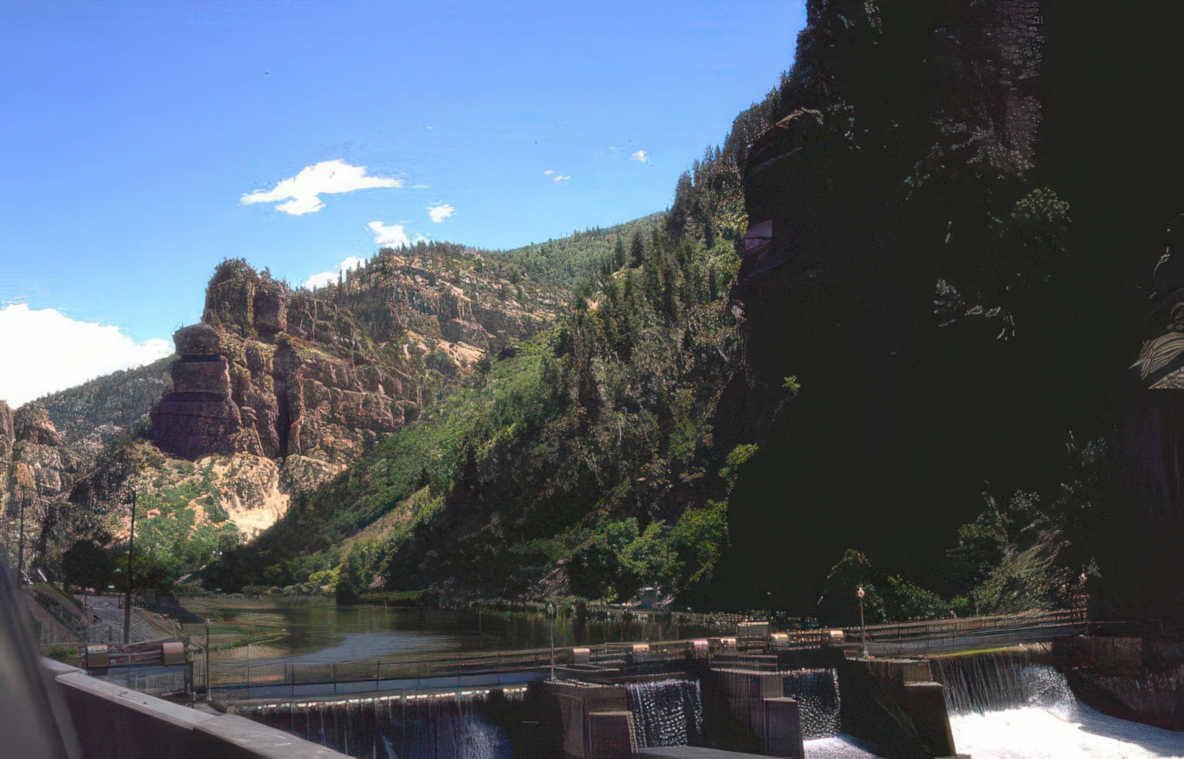 dam river cliff Vintage A4 Photo Print