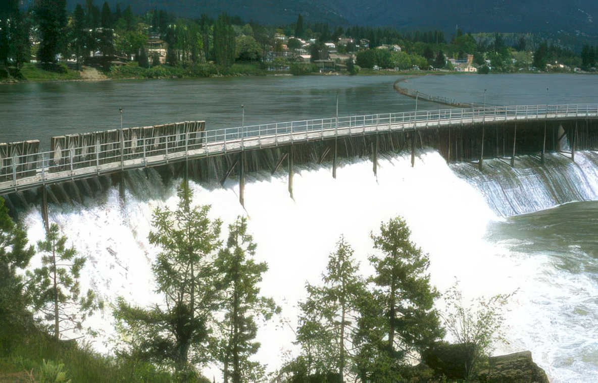 dam waterfall okanagan Vintage A4 Photo Print