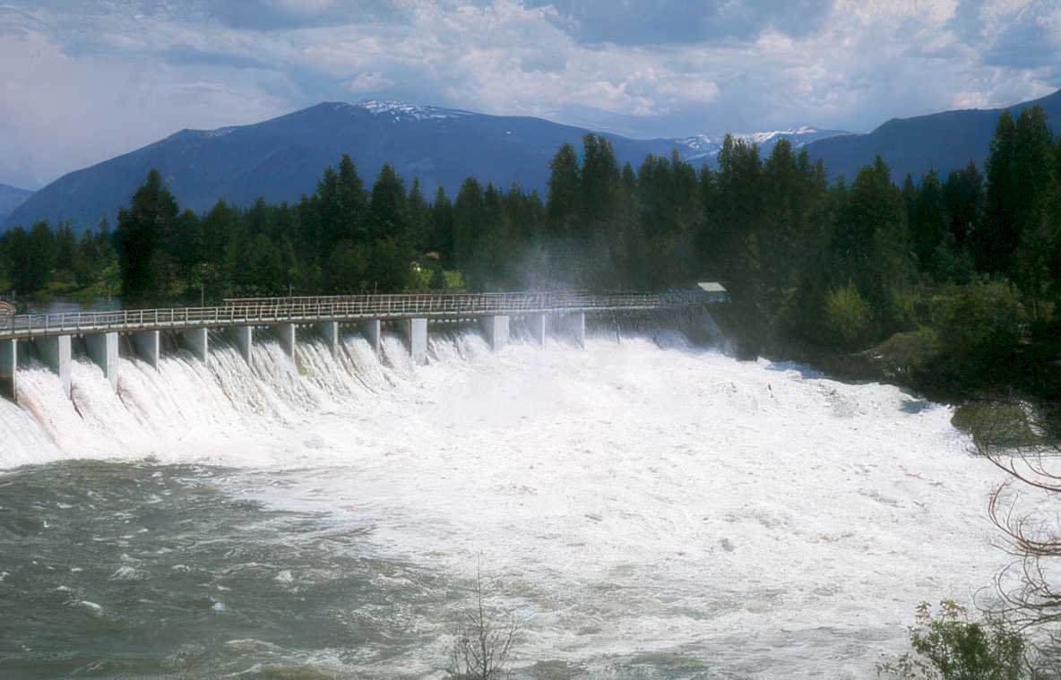 dam waterfall spokane Vintage A4 Photo Print