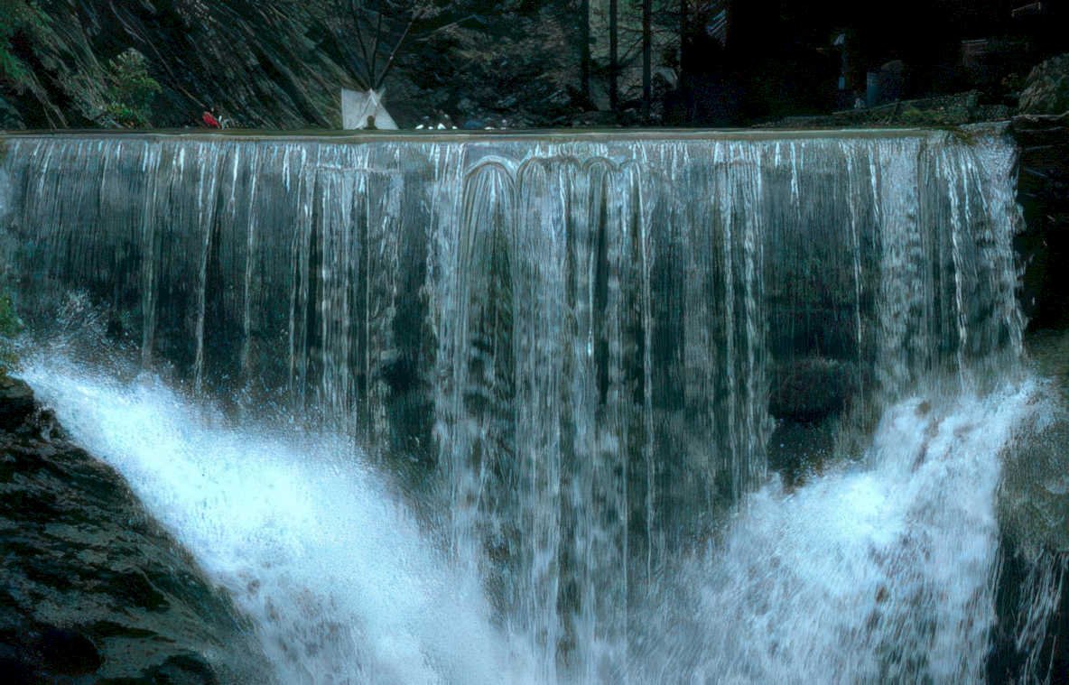 dam waterfall tent Vintage A4 Photo Print