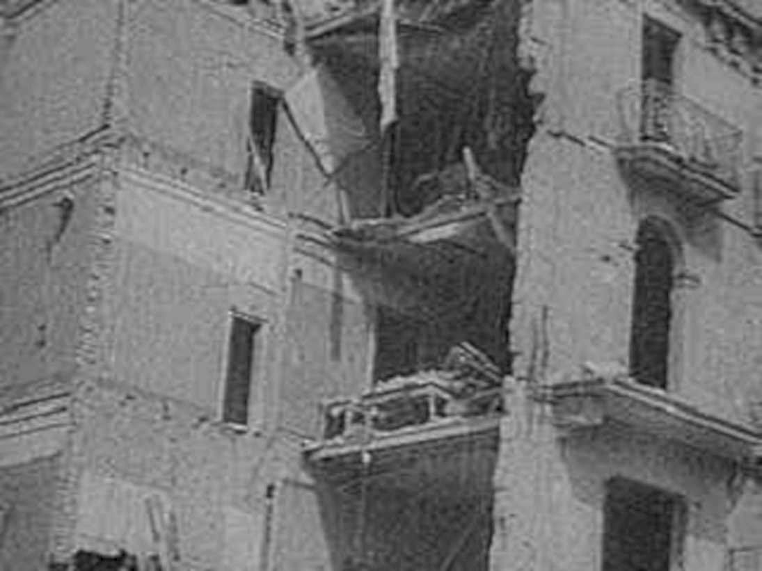damaged building naples1980s 1990s A4 Photo Print