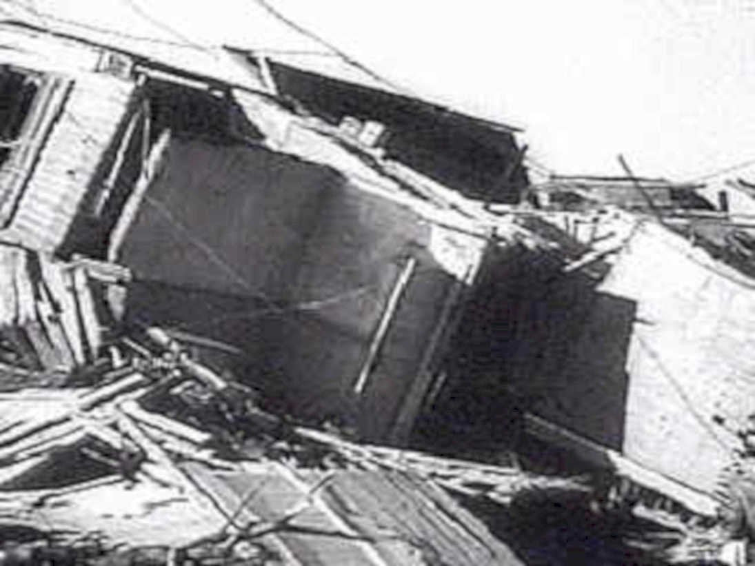 damaged house collapse1980s 1990s A4 Photo Print