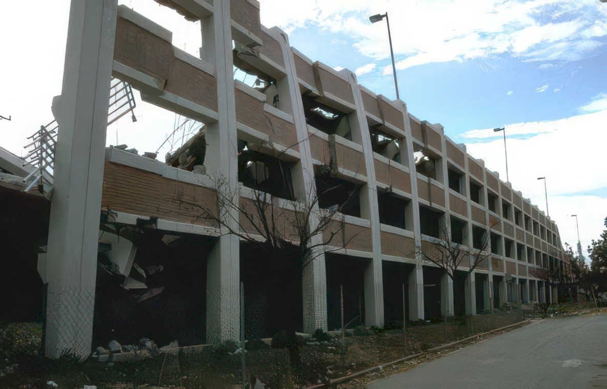 damaged parking garage 2 Vintage A4 Photo Print