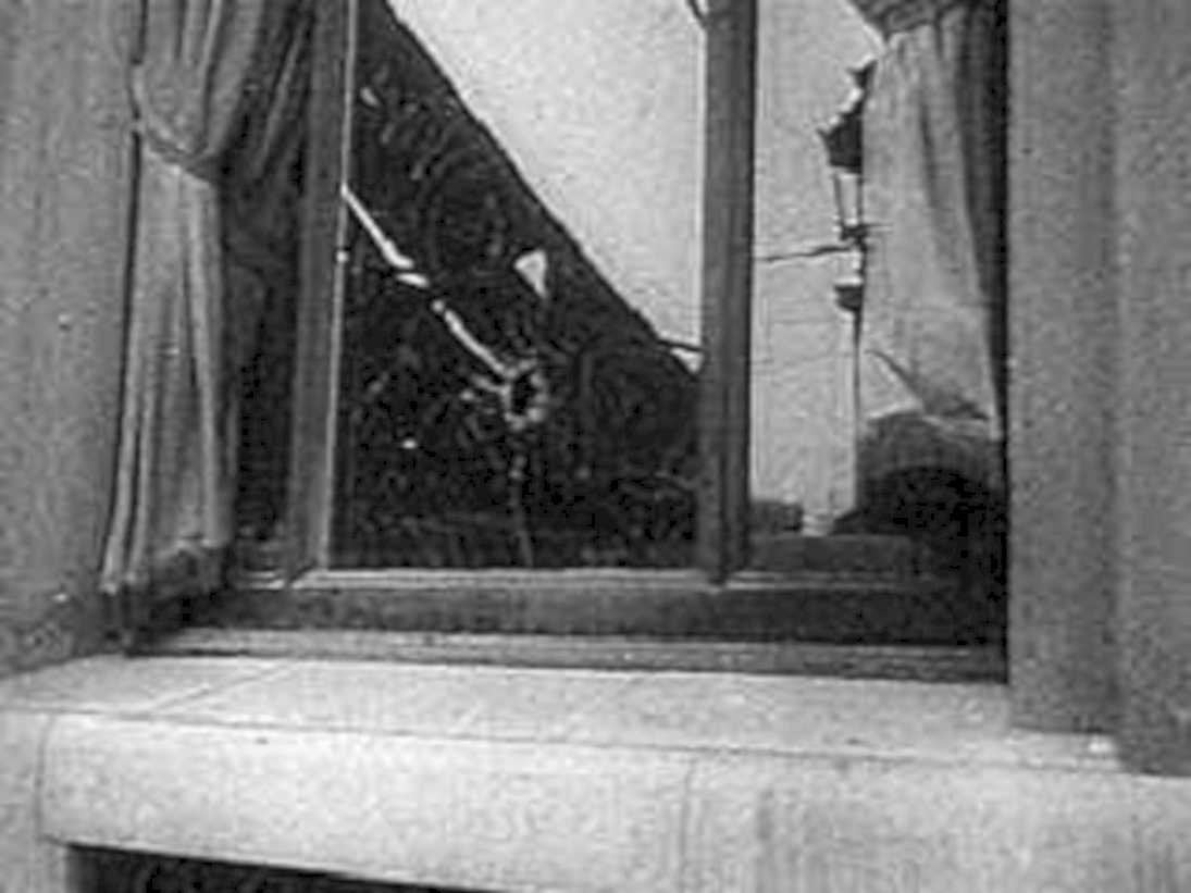 damaged window scene1980s 1990s A4 Photo Print