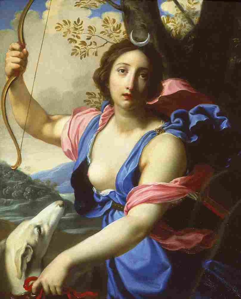 dandini cesare diane with a dog Art A4 Photo Print