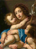 dandini cesare virgin and child with saint john the baptist Art A4 Photo Print