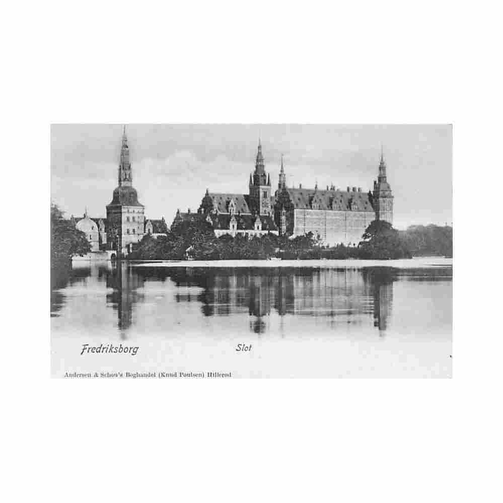 danmark frederiksborg slot andersen schou s boghandel Vintage A4 Photo Print