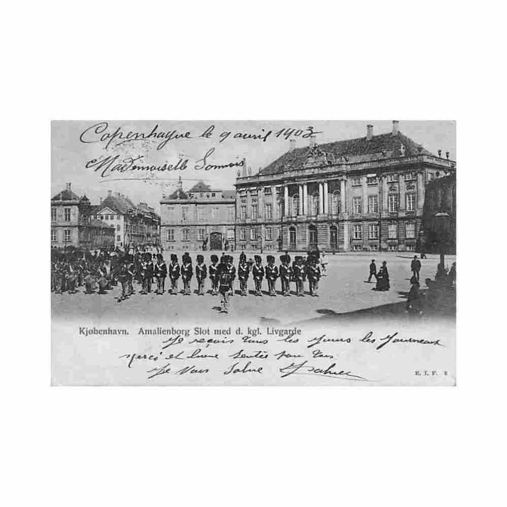 danmark kobenhavn amalienborg slot med d kgl livgarde eif 3 Vintage A4 Photo Print