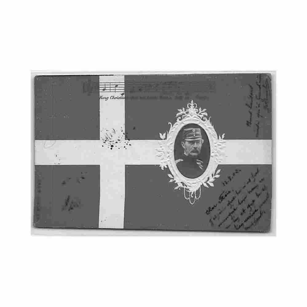 danmark kong frederik 8 nationalsang og danske flag drgm 9794 Vintage A4 Photo Print
