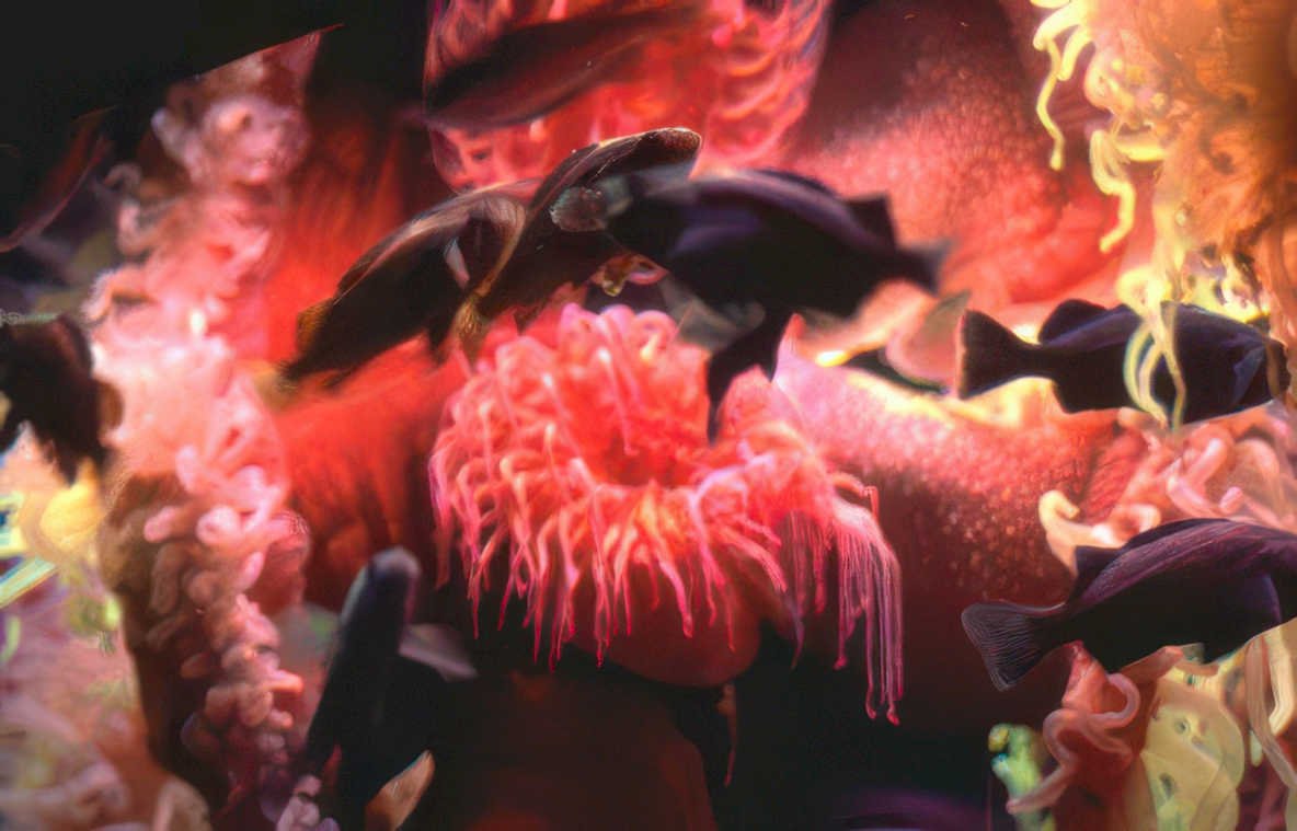 dark fish anemone Vintage A4 Photo Print