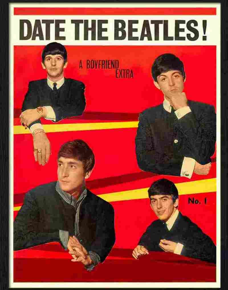 date the beatles number 1 1960s Advert A4 Photo Print