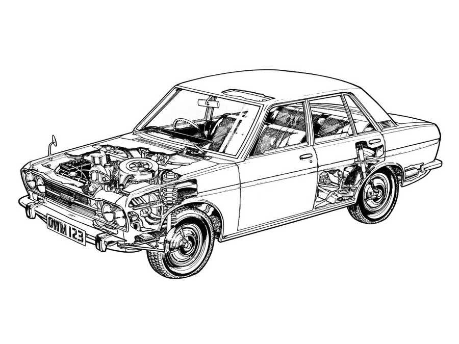 datsun 510 cutaway A4 Photo Print